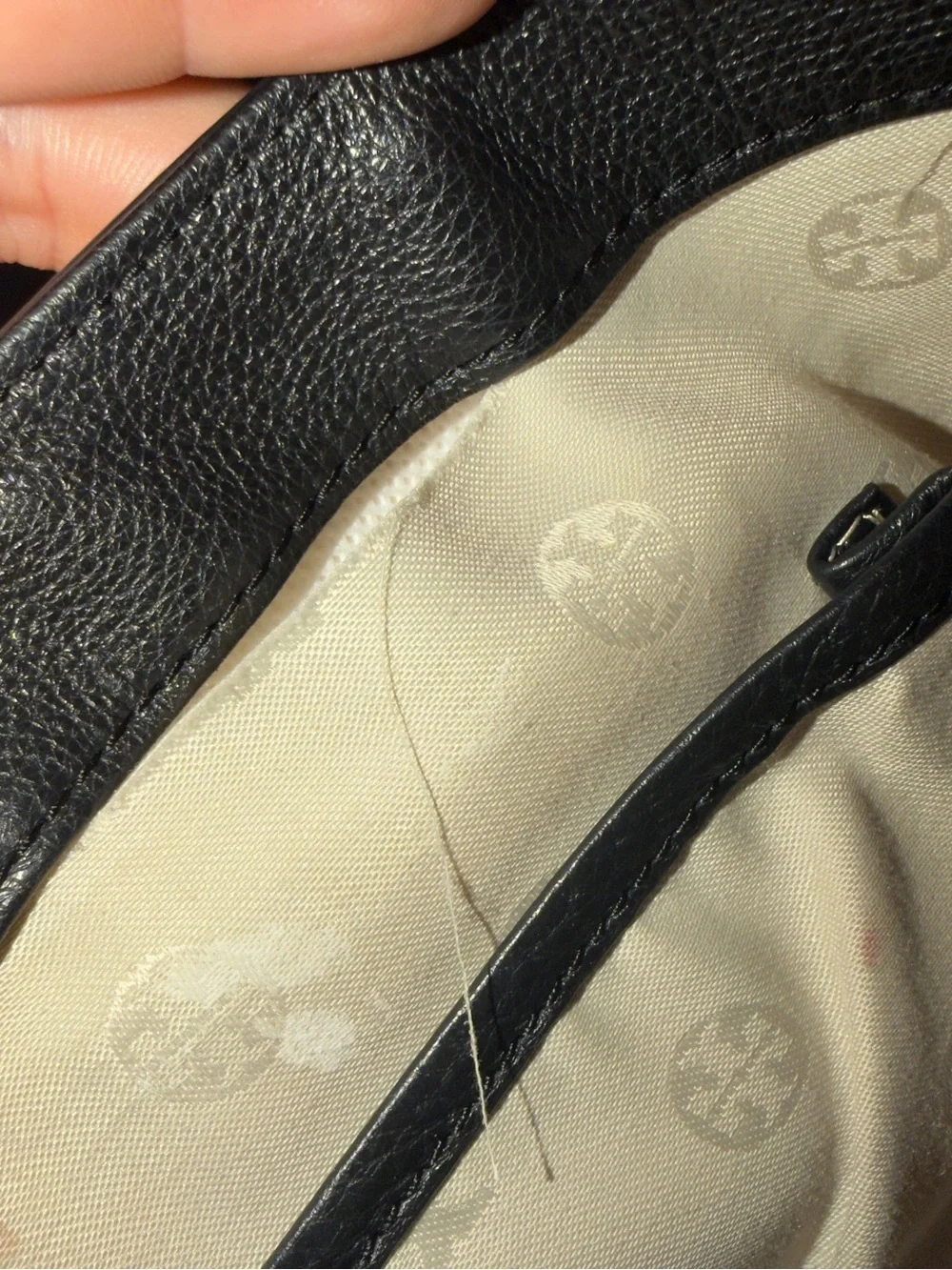 Tory Burch Black Pebbled Leather Chain Shoulder Bag